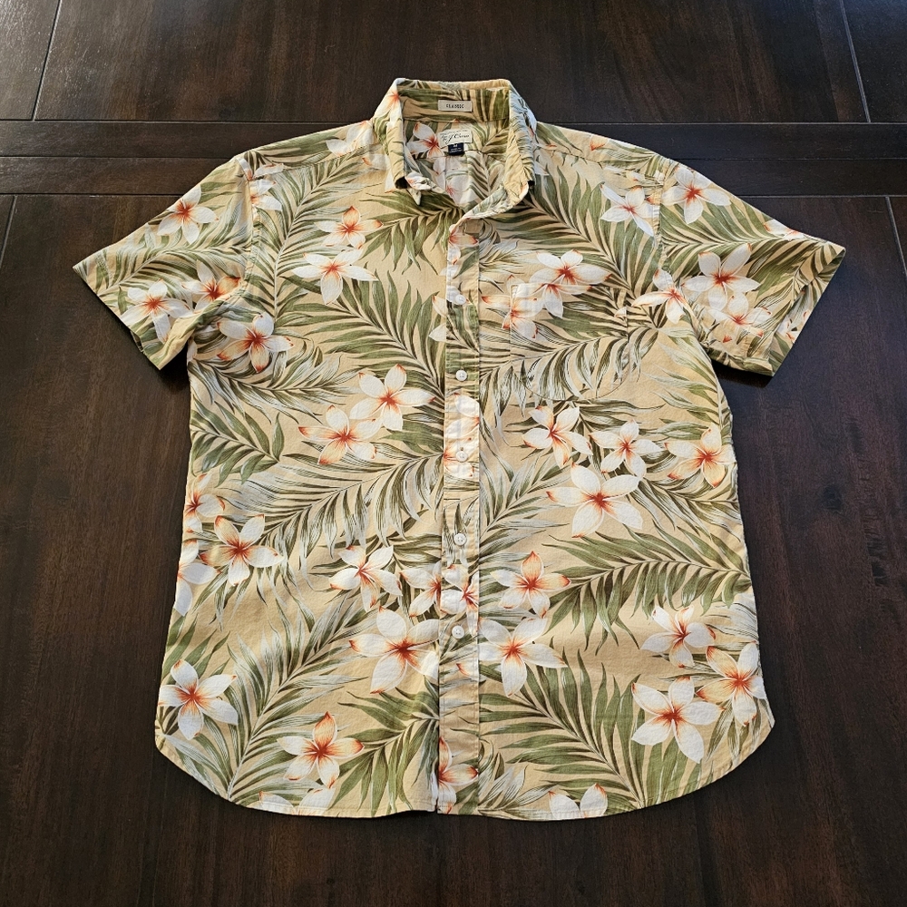 J Crew Tropical Floral Shirt Size Medium